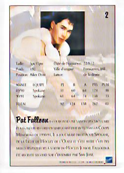 1991 Ultimate Draft - French #2 Pat Falloon Back