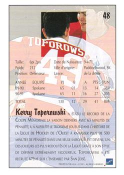 1991 Ultimate Draft - French #48 Kerry Toporowski Back