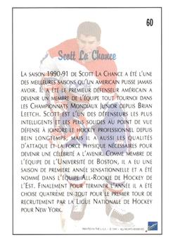 1991 Ultimate Draft - French #60 Scott Lachance Back