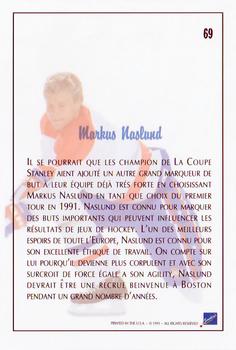 1991 Ultimate Draft - French #69 Markus Naslund Back