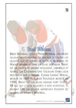 1991 Ultimate Draft - French #70 Brent Bilodeau Back