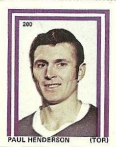 1971-72 Eddie Sargent NHL Players Stickers #200 Paul Henderson Front