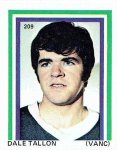 1971-72 Eddie Sargent NHL Players Stickers #209 Dale Tallon Front