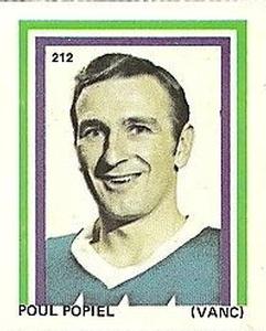 1971-72 Eddie Sargent NHL Players Stickers #212 Poul Popiel Front