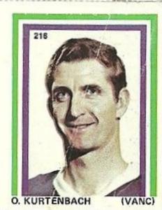 1971-72 Eddie Sargent NHL Players Stickers #216 Orland Kurtenbach Front