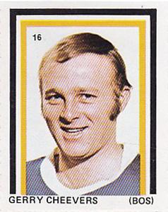 1971-72 Eddie Sargent NHL Players Stickers #16 Gerry Cheevers Front
