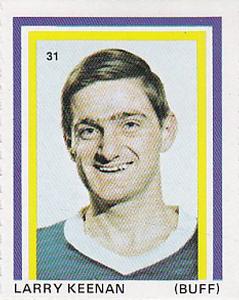 1971-72 Eddie Sargent NHL Players Stickers #31 Larry Keenan Front