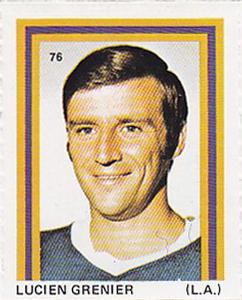 1971-72 Eddie Sargent NHL Players Stickers #76 Lucien Grenier Front