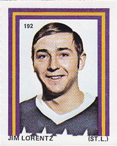 1971-72 Eddie Sargent NHL Players Stickers #192 Jim Lorentz Front