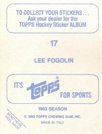 1983-84 Topps Stickers #17 Lee Fogolin Back