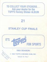 1983-84 Topps Stickers #21 Stanley Cup Finals Back