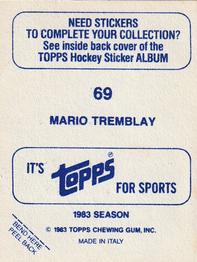 1983-84 Topps Stickers #69 Mario Tremblay Back