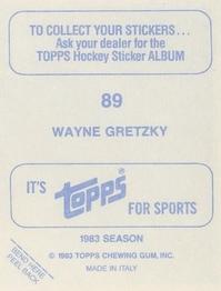 1983-84 Topps Stickers #89 Wayne Gretzky Back