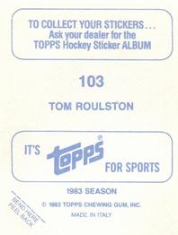 1983-84 Topps Stickers #103 Tom Roulston Back