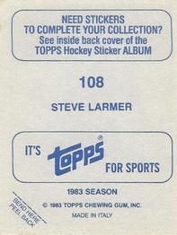 1983-84 Topps Stickers #108 Steve Larmer Back