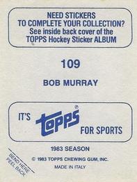 1983-84 Topps Stickers #109 Bob Murray Back