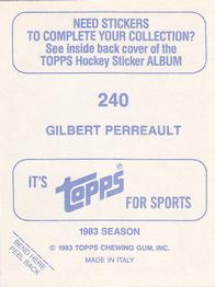 1983-84 Topps Stickers #240 Gilbert Perreault Back