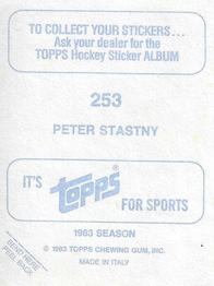 1983-84 Topps Stickers #253 Peter Stastny Back