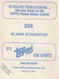 1983-84 Topps Stickers #258 Blaine Stoughton Back
