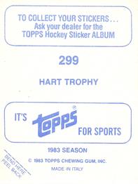 1983-84 Topps Stickers #299 Hart Trophy Back