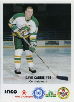1987-88 Sudbury Wolves (OHL) Police #15 Dave Carrie Front