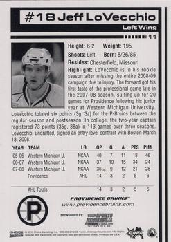 2009-10 Choice Providence Bruins (AHL) #11 Jeff LoVecchio Back