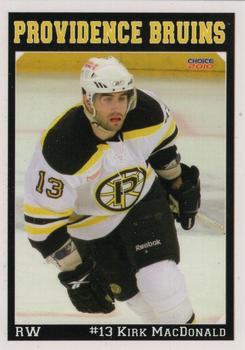 2009-10 Choice Providence Bruins (AHL) #13 Kirk MacDonald Front