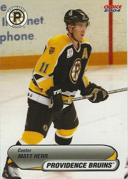 2003-04 Choice Providence Bruins (AHL) #6 Matt Herr Front