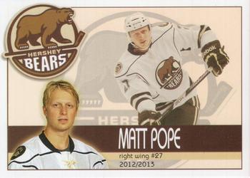 2012-13 Hershey Bears (AHL) #20 Matt Pope Front