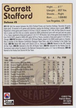 2012-13 Hershey Bears (AHL) #25 Garrett Stafford Back