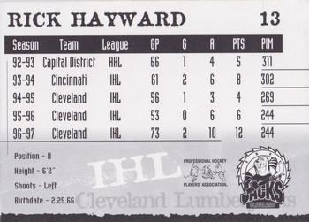 1997-98 Cleveland Lumberjacks (IHL) #13 Rick Hayward Back