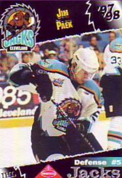 1997-98 Cleveland Lumberjacks (IHL) #21 Jim Paek Front