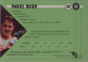 1991-92 Tri-Globe Magnificent Five #10 Pavel Bure Back