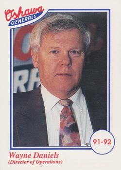 1991-92 Domino's/Coca-Cola Oshawa Generals (OHL) #22 Wayne Daniels Front