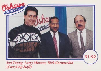 1991-92 Domino's/Coca-Cola Oshawa Generals (OHL) #30 Coaching Staff Front