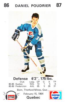 1986-87 Fredericton Express (AHL) Police #NNO Daniel Poudrier Front