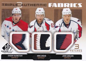 2014-15 SP Game Used - Authentic Fabrics Triples Patches #AF3-CAPS Mike Green / Evgeny Kuznetsov / John Carlson Front