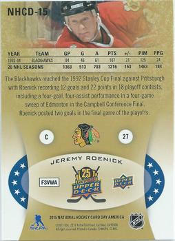 2015 Upper Deck National Hockey Card Day USA #NHCD-15 Jeremy Roenick Back