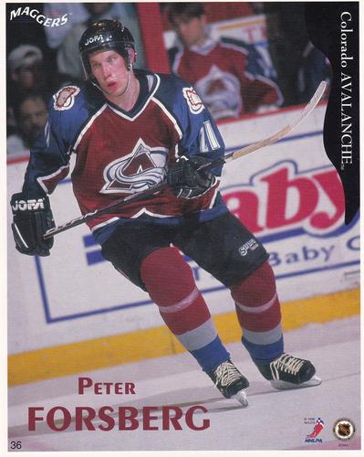1996-97 Maggers - Test Proof #36 Peter Forsberg Front