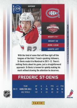 2011-12 Panini Contenders - Silver #174 Frederic St-Denis Back