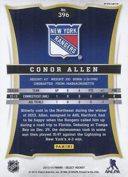 2013-14 Panini Rookie Anthology - 2013-14 Panini Select Update: Prizm #396 Conor Allen Back