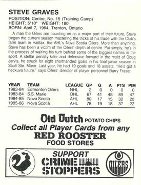 1986-87 Red Rooster Edmonton Oilers #NNO Steve Graves Back