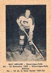 1951-52 Bedard & Donaldson (Laval Dairy) QSHL #54 Billy Arcand Front