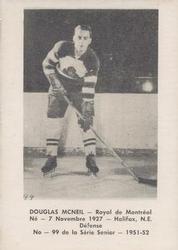 1951-52 Bedard & Donaldson (Laval Dairy) QSHL #99 Douglas McNeil Front
