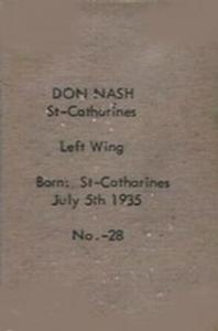 1952-53 Bedard & Donaldson (Anonymous) Juniors #28 Don Nash Back