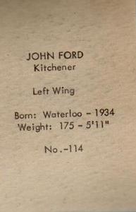 1952-53 Bedard & Donaldson (Anonymous) Juniors #114 John Ford Back