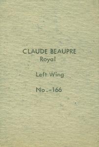 1952-53 Bedard & Donaldson (Anonymous) Juniors #166 Claude Beaupre Back