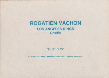 1977-78 Topps - Glossy Inserts (Square Corners) #21 Rogatien Vachon Back