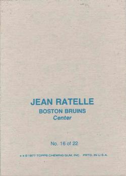 1977-78 Topps - Glossy Inserts (Square Corners) #16 Jean Ratelle Back