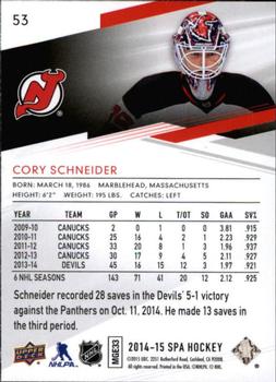 2014-15 SP Authentic #53 Cory Schneider Back